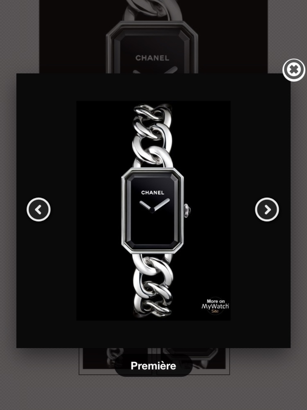 Chanel- like Première Chain Watch Black & Silver